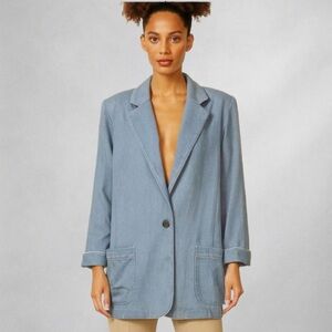 Lane Bryant Women’s Plus 18 Light Blue Lyocell Blend Blazer Jacket NWT $89.95